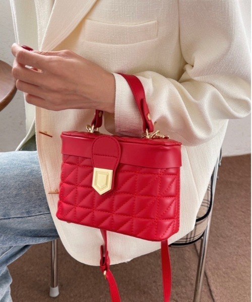 【OKUOKU　0909】2WAY キルティング　ボックスバッグ　/oku-ba-280