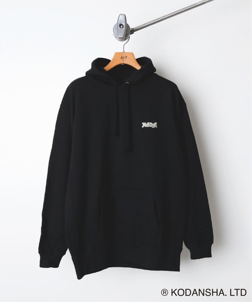 417 EDIFICE SELECT（フォーワンセブンエディフィスセレクト）の「【Hot-Dog PRESS / ホットドッグプレス】別注 COVER PHRASE SWEATパーカー（パーカー・メンズ・ブラック/グリーン・MEDIUM/LARGE）」の2枚目の写真