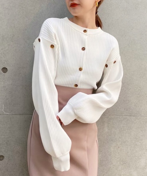 one after another NICE CLAUP（ワンアフターアナザーナイスクラップ）の「マルチWAYニットトップス（ニット/セーター・レディース・ネイビー/オフホワイト/ライトパープル/ピンク系その他・FREE）」の2枚目の写真