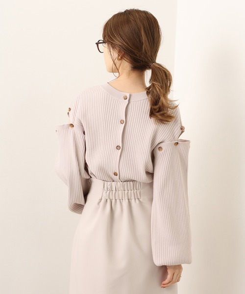 one after another NICE CLAUP（ワンアフターアナザーナイスクラップ）の「マルチWAYニットトップス（ニット/セーター・レディース・ネイビー/オフホワイト/ライトパープル/ピンク系その他・FREE）」の12枚目の写真