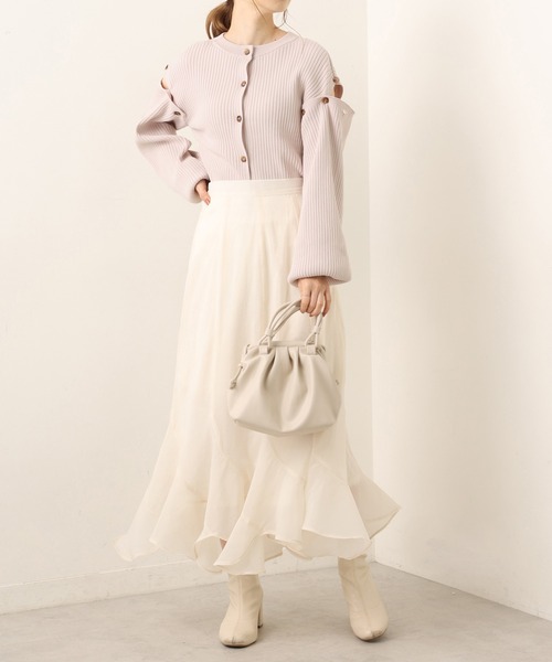 one after another NICE CLAUP（ワンアフターアナザーナイスクラップ）の「マルチWAYニットトップス（ニット/セーター・レディース・ネイビー/オフホワイト/ライトパープル/ピンク系その他・FREE）」の15枚目の写真