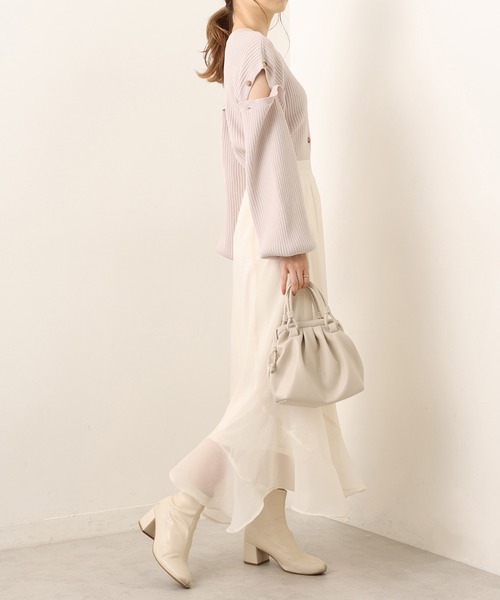 one after another NICE CLAUP（ワンアフターアナザーナイスクラップ）の「マルチWAYニットトップス（ニット/セーター・レディース・ネイビー/オフホワイト/ライトパープル/ピンク系その他・FREE）」の16枚目の写真