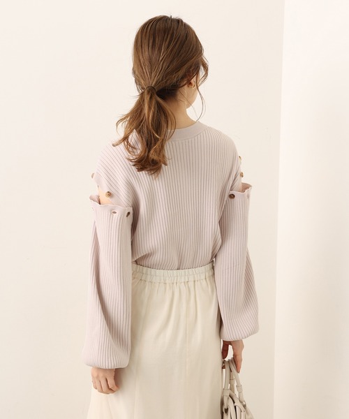 one after another NICE CLAUP（ワンアフターアナザーナイスクラップ）の「マルチWAYニットトップス（ニット/セーター・レディース・ネイビー/オフホワイト/ライトパープル/ピンク系その他・FREE）」の18枚目の写真