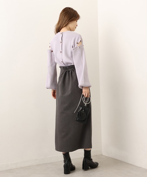 one after another NICE CLAUP（ワンアフターアナザーナイスクラップ）の「マルチWAYニットトップス（ニット/セーター・レディース・ネイビー/オフホワイト/ライトパープル/ピンク系その他・FREE）」の21枚目の写真