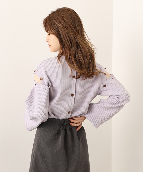 one after another NICE CLAUP（ワンアフターアナザーナイスクラップ）の「マルチWAYニットトップス（ニット/セーター・レディース・ネイビー/オフホワイト/ライトパープル/ピンク系その他・FREE）」の22枚目の写真