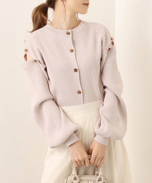 one after another NICE CLAUP（ワンアフターアナザーナイスクラップ）の「マルチWAYニットトップス（ニット/セーター・レディース・ネイビー/オフホワイト/ライトパープル/ピンク系その他・FREE）」の10枚目の写真