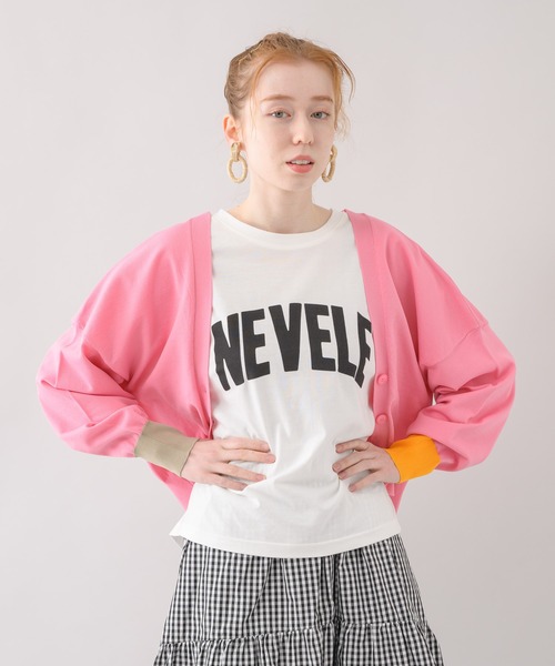 Paradise Picnic（パラダイスピクニック）の「doll up oops カフス配色カーディガン（カーディガン/ボレロ・レディース・グレー/ピンク/グリーン・FREE）」の21枚目の写真