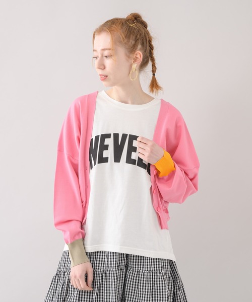 Paradise Picnic（パラダイスピクニック）の「doll up oops カフス配色カーディガン（カーディガン/ボレロ・レディース・グレー/ピンク/グリーン・FREE）」の19枚目の写真