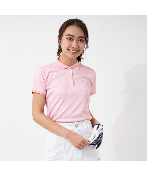 Fila Golf フィラゴルフ マルチロゴプリント 半袖ポロシャツ 吸汗速乾 Uvカット 接触冷感 遮熱 ゴルフウェア レディース シャツ ブラウス Fila Golf フィラゴルフ のファッション通販 Zozotown