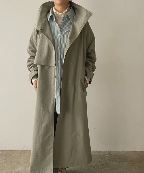210nouve（トゥージュヌーブ）の「スタンドカラースプリングコート（トレンチコート・レディース・ブラック/アイボリー/ライトカーキ/ベージュ・FREE）」の17枚目の写真