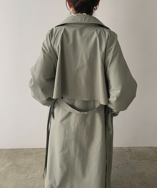 210nouve（トゥージュヌーブ）の「スタンドカラースプリングコート（トレンチコート・レディース・ブラック/アイボリー/ライトカーキ/ベージュ・FREE）」の22枚目の写真