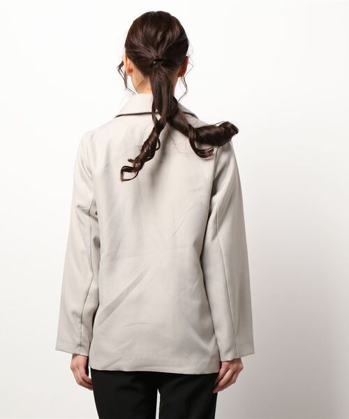 ehka sopo(エヘカソポ)の「無地/チェックテーラードジャケット(セットアップ可)(テーラードジャケット・レディース・シルバーグレー/グリーン/グレー・フリ-)」の5枚目の写真