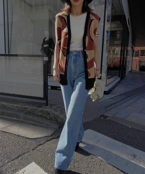 Ameri（アメリ）の「MEDI CURVE ART 2WAY VEST KNIT TOP（ニット