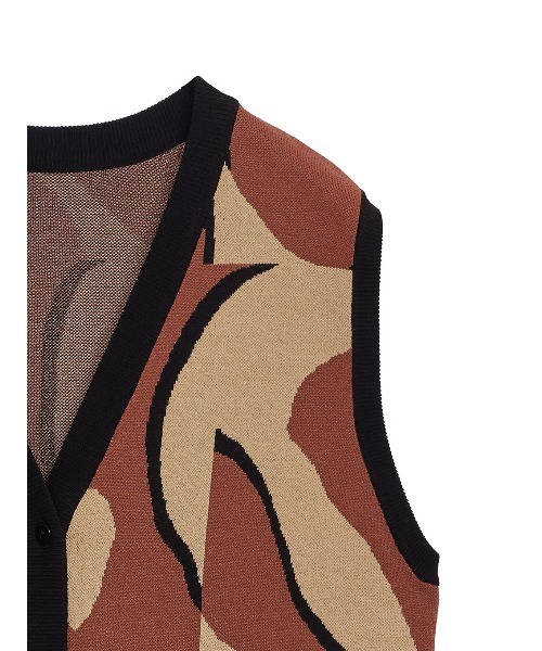 Ameri（アメリ）の「MEDI CURVE ART 2WAY VEST KNIT TOP（ニット