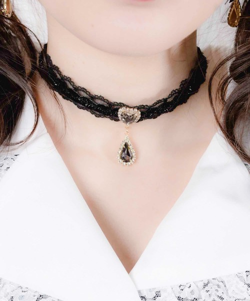 ROJITA（ロジータ）の「ハート＆しずくビジュチョーカー（チョーカー・レディース・ホワイト/ブラック・FREE）」の8枚目の写真