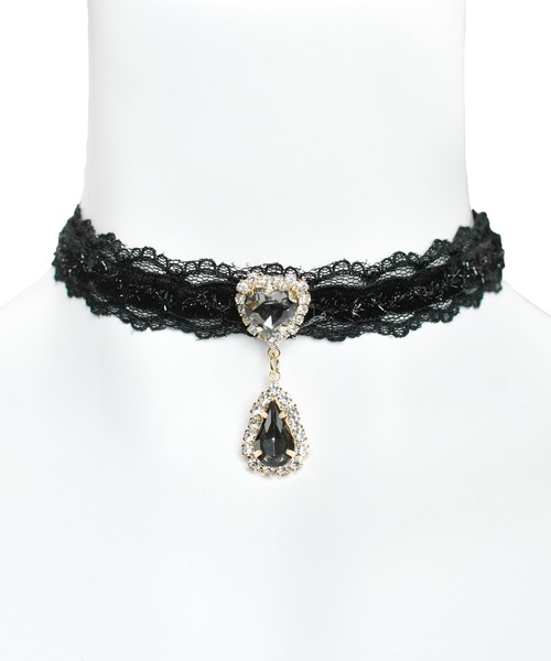 ROJITA（ロジータ）の「ハート＆しずくビジュチョーカー（チョーカー・レディース・ホワイト/ブラック・FREE）」の5枚目の写真