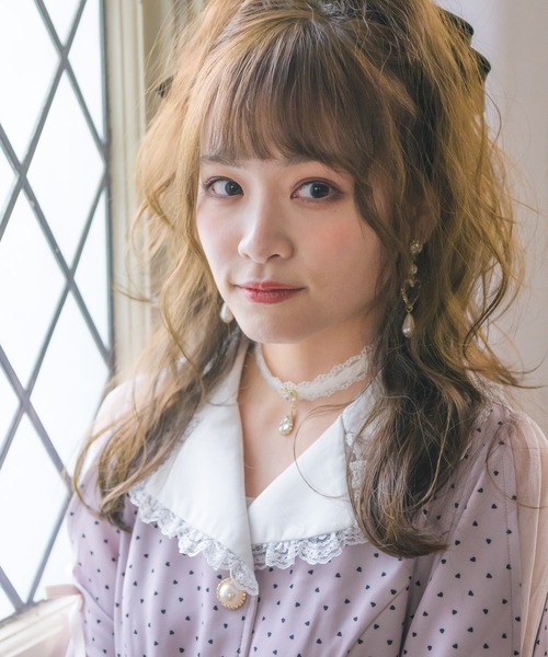 ROJITA（ロジータ）の「ハート＆しずくビジュチョーカー（チョーカー・レディース・ホワイト/ブラック・FREE）」の9枚目の写真