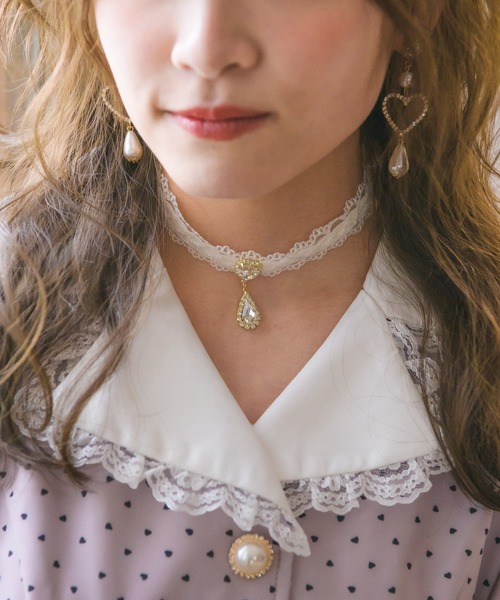 ROJITA（ロジータ）の「ハート＆しずくビジュチョーカー（チョーカー・レディース・ホワイト/ブラック・FREE）」の19枚目の写真