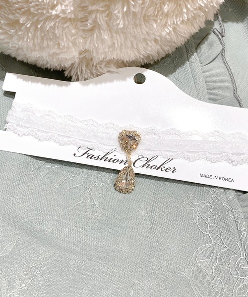 ROJITA（ロジータ）の「ハート＆しずくビジュチョーカー（チョーカー・レディース・ホワイト/ブラック・FREE）」の12枚目の写真