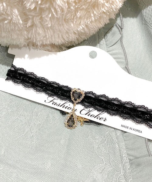 ROJITA（ロジータ）の「ハート＆しずくビジュチョーカー（チョーカー・レディース・ホワイト/ブラック・FREE）」の10枚目の写真