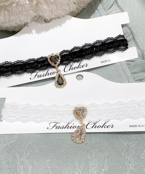 ROJITA（ロジータ）の「ハート＆しずくビジュチョーカー（チョーカー・レディース・ホワイト/ブラック・FREE）」の15枚目の写真
