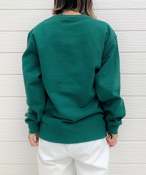 Q(キュー)の「カレッジロゴスウェット(スウェット・レディース・ネイビー/グリーン/アイボリー・MEDIUM)」の6枚目の写真