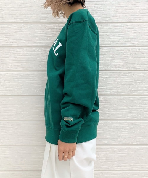 Q(キュー)の「カレッジロゴスウェット(スウェット・レディース・ネイビー/グリーン/アイボリー・MEDIUM)」の5枚目の写真