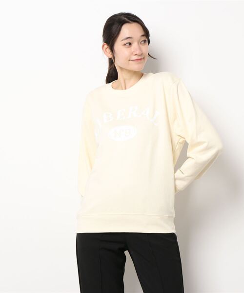 Q(キュー)の「カレッジロゴスウェット(スウェット・レディース・ネイビー/グリーン/アイボリー・MEDIUM)」の15枚目の写真