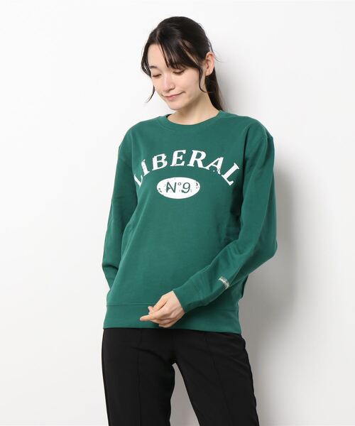 Q(キュー)の「カレッジロゴスウェット(スウェット・レディース・ネイビー/グリーン/アイボリー・MEDIUM)」の14枚目の写真