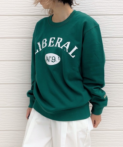 Q(キュー)の「カレッジロゴスウェット(スウェット・レディース・ネイビー/グリーン/アイボリー・MEDIUM)」の21枚目の写真