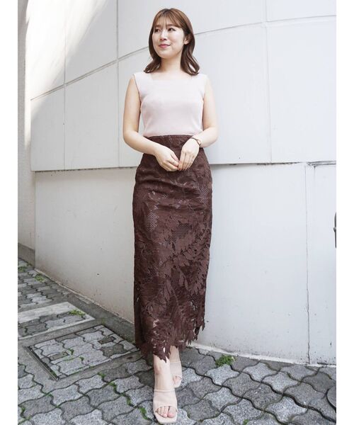 MERCURYDUO(マーキュリーデュオ)の「【To/】スクエアタンクハイツイストリブニット(ニット/セーター・レディース・オフホワイト/ピンク/グリーン/ダークブラウン・FREE)」の9枚目の写真