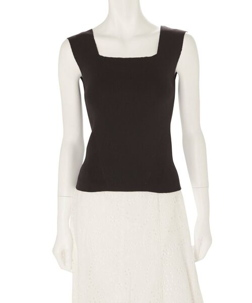 MERCURYDUO(マーキュリーデュオ)の「【To/】スクエアタンクハイツイストリブニット(ニット/セーター・レディース・オフホワイト/ピンク/グリーン/ダークブラウン・FREE)」の12枚目の写真