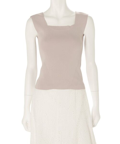 MERCURYDUO(マーキュリーデュオ)の「【To/】スクエアタンクハイツイストリブニット(ニット/セーター・レディース・オフホワイト/ピンク/グリーン/ダークブラウン・FREE)」の13枚目の写真