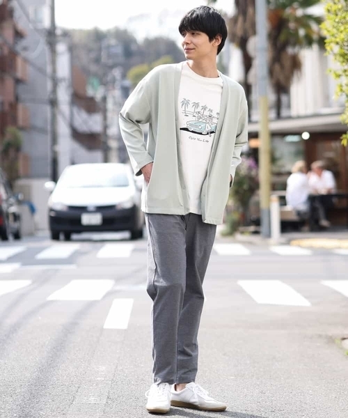 a.v.v（アーヴェヴェ）の「【累計8000枚販売】なめらかダンボールカーディガン(8分袖)（カーディガン/ボレロ・メンズ・ライトブルー/ブラック/ミント・48/46/50）」の12枚目の写真