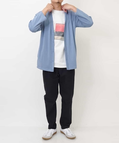 a.v.v（アーヴェヴェ）の「【累計8000枚販売】なめらかダンボールカーディガン(8分袖)（カーディガン/ボレロ・メンズ・ライトブルー/ブラック/ミント・48/46/50）」の9枚目の写真