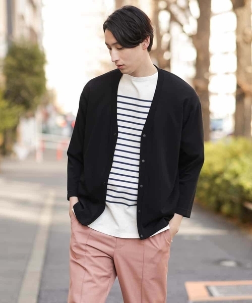 a.v.v（アーヴェヴェ）の「【累計8000枚販売】なめらかダンボールカーディガン(8分袖)（カーディガン/ボレロ・メンズ・ライトブルー/ブラック/ミント・48/46/50）」の22枚目の写真