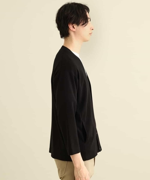 a.v.v（アーヴェヴェ）の「【累計8000枚販売】なめらかダンボールカーディガン(8分袖)（カーディガン/ボレロ・メンズ・ライトブルー/ブラック/ミント・48/46/50）」の6枚目の写真