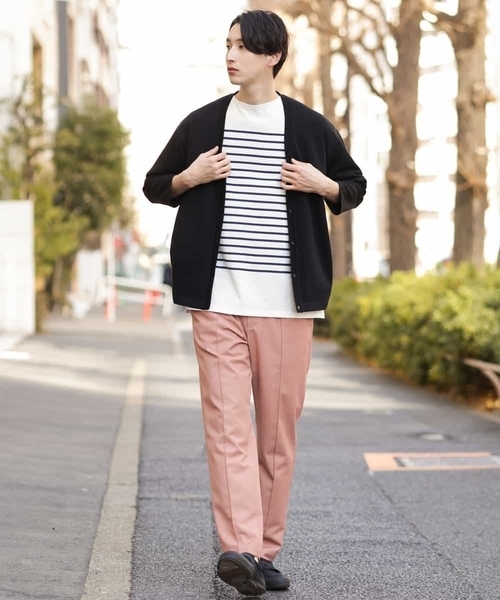 a.v.v（アーヴェヴェ）の「【累計8000枚販売】なめらかダンボールカーディガン(8分袖)（カーディガン/ボレロ・メンズ・ライトブルー/ブラック/ミント・48/46/50）」の7枚目の写真