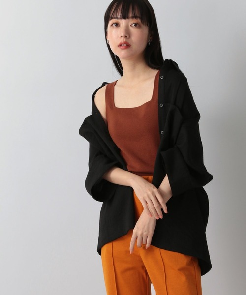 LOWRYS FARM（ローリーズファーム）の「ソウバリパイピングタンク　274534（Tシャツ/カットソー・レディース・ホワイト/ブラック/ブラウン/イエロー/ブルー・FREE）」の3枚目の写真