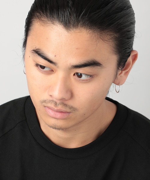 CALEE シルバーフープピアス アクセサリー