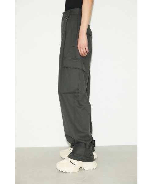 THROW by SLY（スローバイスライ）の「THROW COTTON LINEN OVER WORK PT コットン リネン オーバー ワークパンツ（スラックス・レディース・オレンジ系その他/ダークカーキ・0/1）」の4枚目の写真