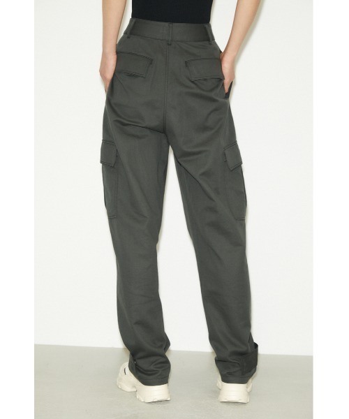 THROW by SLY（スローバイスライ）の「THROW COTTON LINEN OVER WORK PT コットン リネン オーバー ワークパンツ（スラックス・レディース・オレンジ系その他/ダークカーキ・0/1）」の6枚目の写真