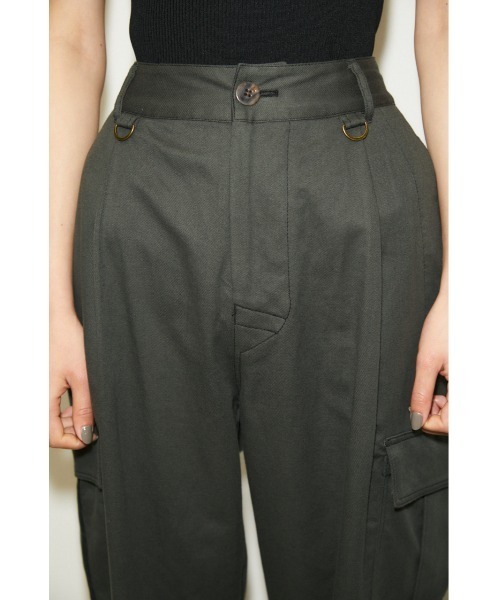 THROW by SLY（スローバイスライ）の「THROW COTTON LINEN OVER WORK PT コットン リネン オーバー ワークパンツ（スラックス・レディース・オレンジ系その他/ダークカーキ・0/1）」の9枚目の写真