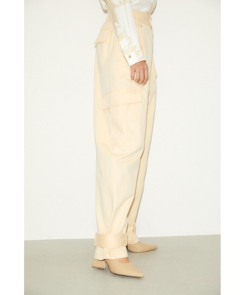 THROW by SLY（スローバイスライ）の「THROW COTTON LINEN OVER WORK PT コットン リネン オーバー ワークパンツ（スラックス・レディース・オレンジ系その他/ダークカーキ・0/1）」の8枚目の写真