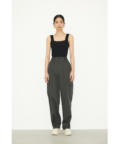 THROW by SLY（スローバイスライ）の「THROW COTTON LINEN OVER WORK PT コットン リネン オーバー ワークパンツ（スラックス・レディース・オレンジ系その他/ダークカーキ・0/1）」の10枚目の写真