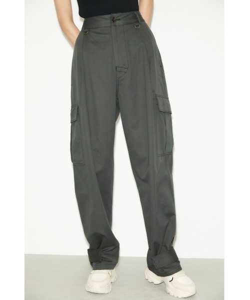 THROW by SLY（スローバイスライ）の「THROW COTTON LINEN OVER WORK PT コットン リネン オーバー ワークパンツ（スラックス・レディース・オレンジ系その他/ダークカーキ・0/1）」の12枚目の写真