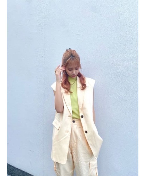 THROW by SLY（スローバイスライ）の「THROW COTTON LINEN OVER WORK PT コットン リネン オーバー ワークパンツ（スラックス・レディース・オレンジ系その他/ダークカーキ・0/1）」の15枚目の写真