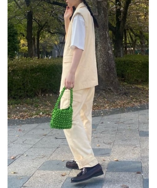 THROW by SLY（スローバイスライ）の「THROW COTTON LINEN OVER WORK PT コットン リネン オーバー ワークパンツ（スラックス・レディース・オレンジ系その他/ダークカーキ・0/1）」の17枚目の写真