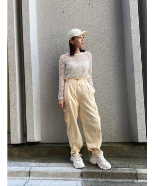 THROW by SLY（スローバイスライ）の「THROW COTTON LINEN OVER WORK PT コットン リネン オーバー ワークパンツ（スラックス・レディース・オレンジ系その他/ダークカーキ・0/1）」の22枚目の写真