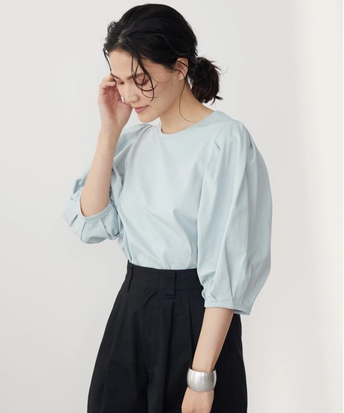 AMERICAN HOLIC(アメリカンホリック)の「袖ボリュームカットプルオーバー(Tシャツ/カットソー・レディース・ネイビー/オフホワイト/サックスブルー/ピンク・M/L)」の3枚目の写真